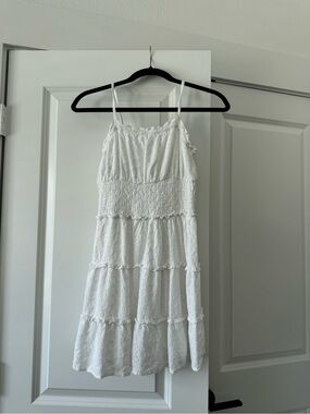 Sim & Sam White Eyelet Tiered Mini Dress